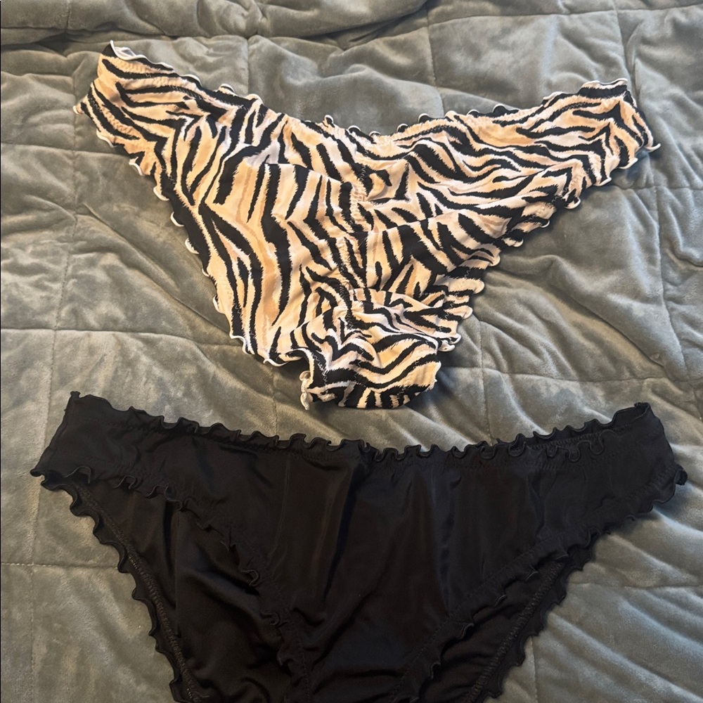 Target bikini bottoms Zebra Print and Black Lace Trim cheeky,